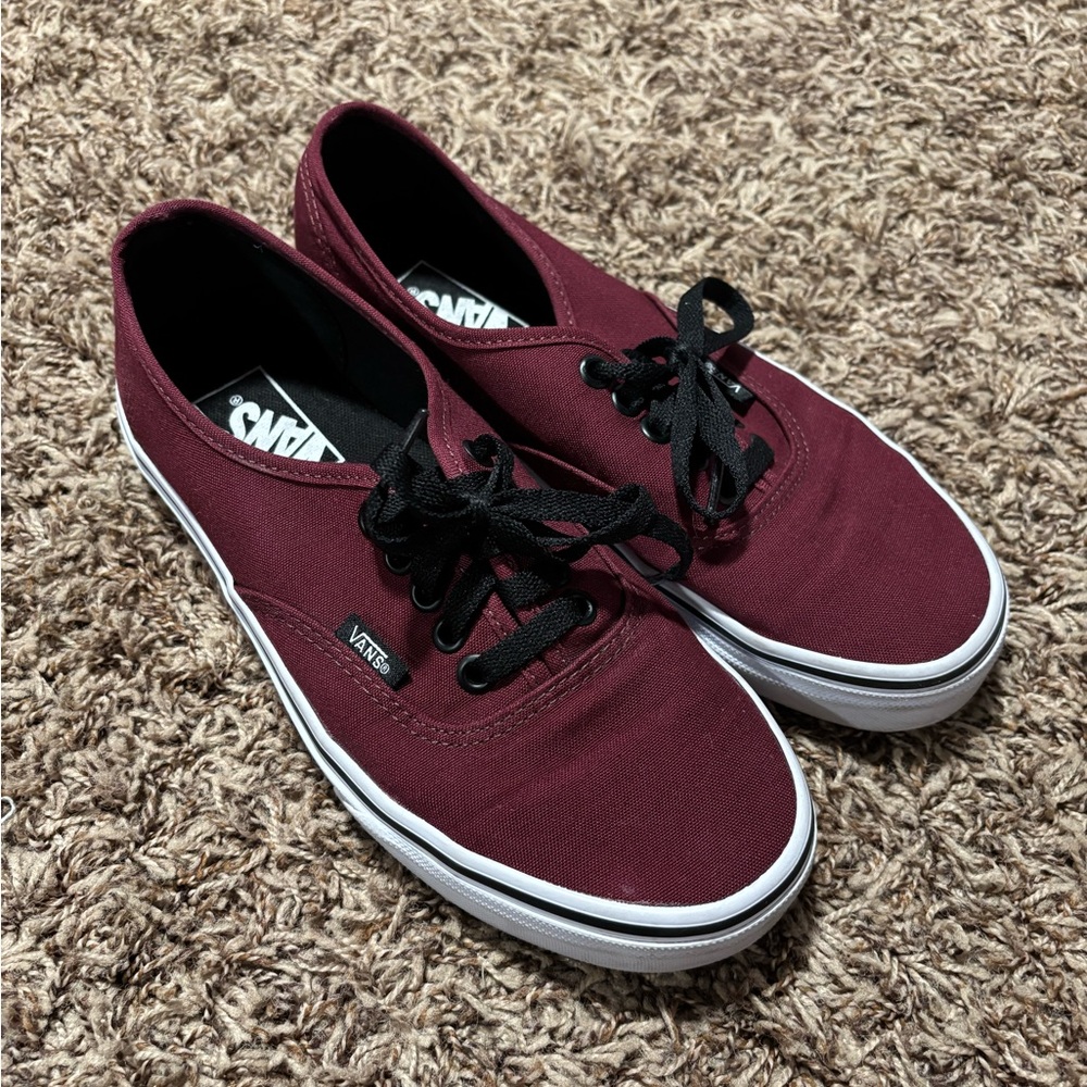 Vans Maroon Canvas Shoes with Black Laces